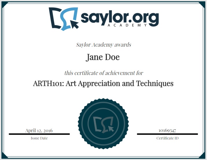 saylor certificate